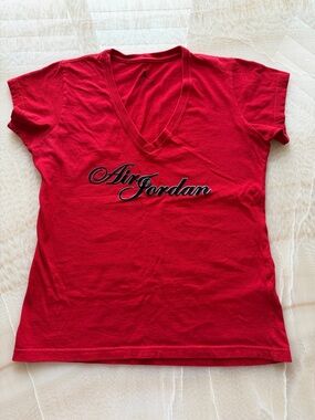 Air Jordan Vintage Women’s Red V-Neck Tee
